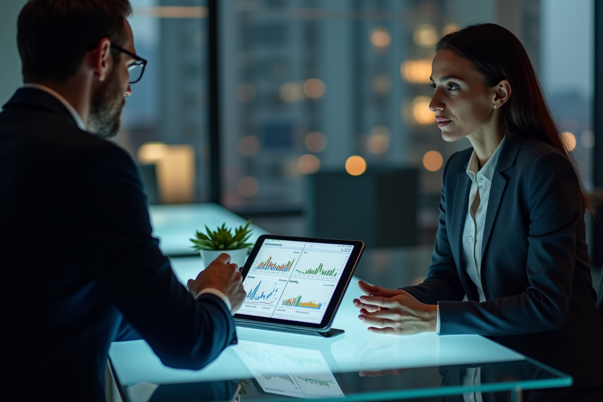 Conseiller financier expliquant les obligations à un client