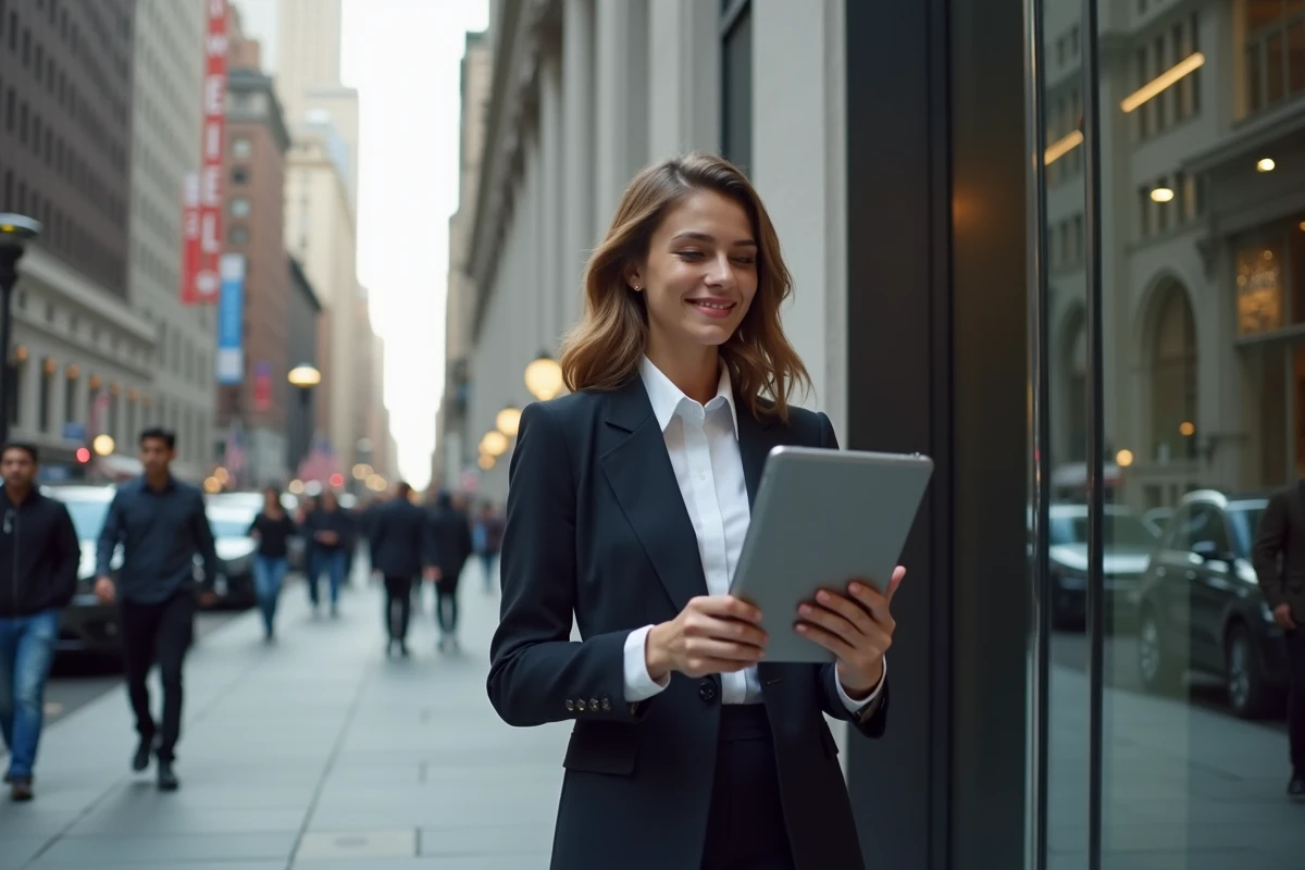 Jeune femme professionnelle sur une rue de New York
