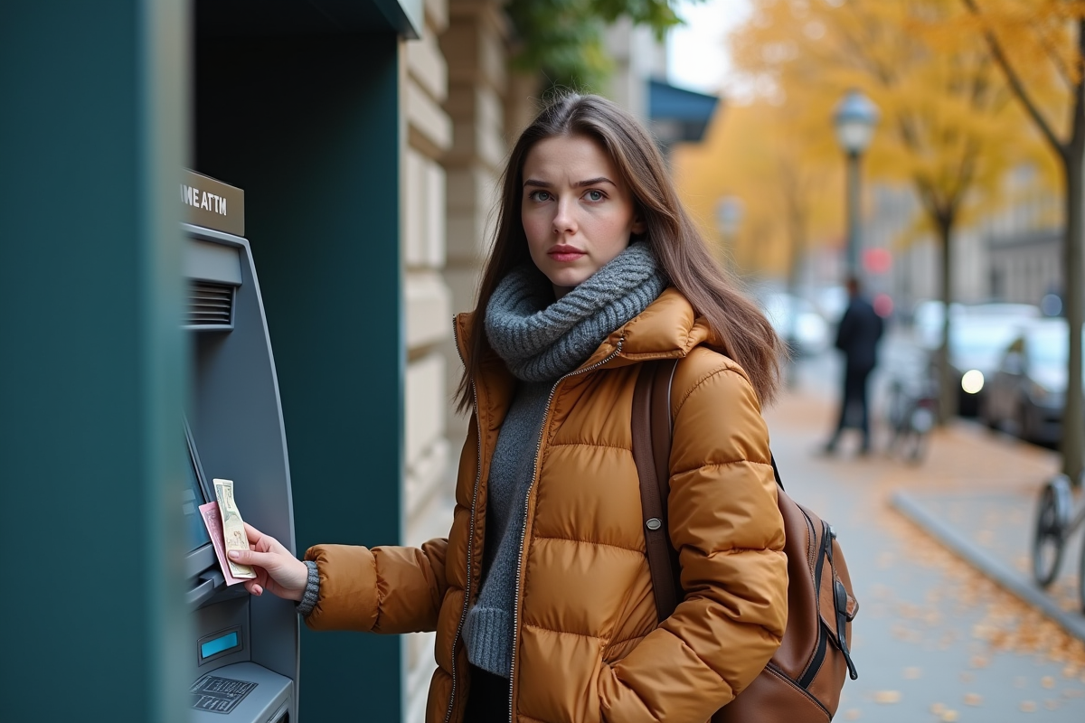 Jeune femme retirant de l