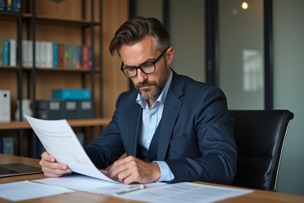 Homme daffaires en costume dans un bureau moderne