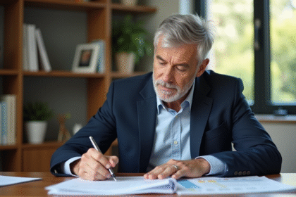 Homme d'âge moyen en bureau de retraite