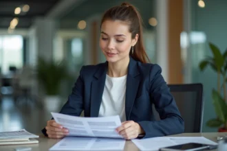 Jeune femme professionnelle en réunion de travail